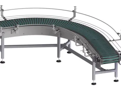 Curved  belt conveyor 3D model