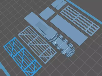 N scale Sheep Truck  A and B trailers 3D print model