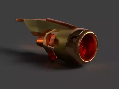 Chinese airplane jet engine  figure    Low-poly 3D model