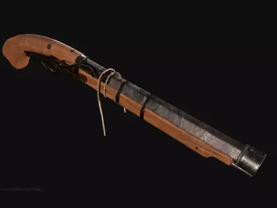 Japanese Shortmatchlock  Low-poly 3D model