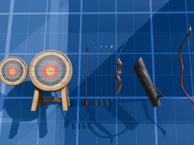 bow pack low poly  Low-poly 3D model