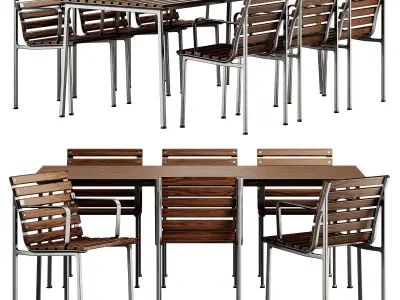 Traverse Garden Table and Chair by Hay 3D model