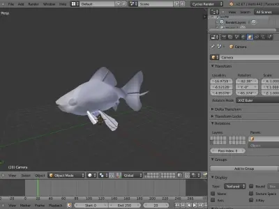 fish made in blender Low-poly 3D model