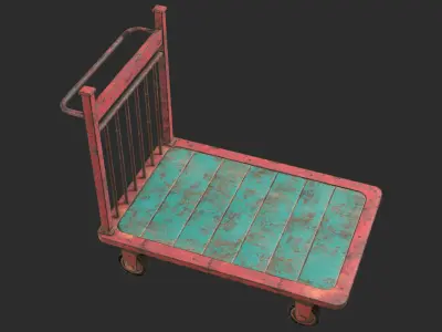 Cart 2 Low-poly 3D model