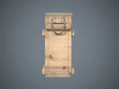 Military Wooden Box Low-poly 3D model