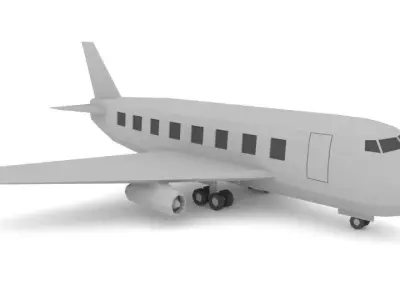 Commercial Plane Low Poly Low-poly 3D model