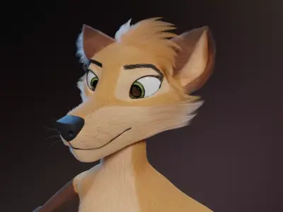Catalina Anthro Fox Free low-poly 3D model