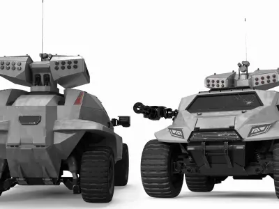 Old Fantastic War Vehicle Winter Color 3D model