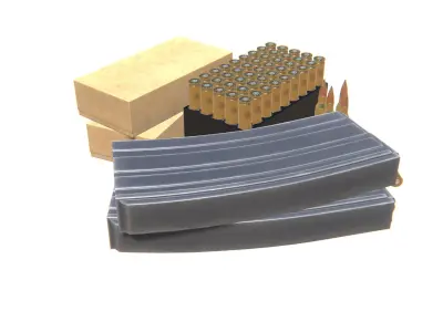5-56x45 Ammo Pack Low-poly 3D model