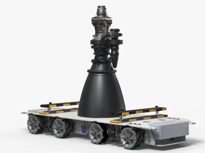 Raptor Rocket Engine on Transport Platform 3D model
