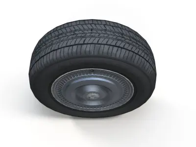 Classic sedan wheel PBR Low-poly 3D model