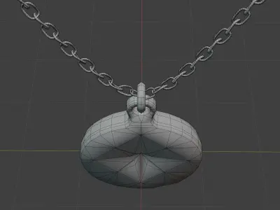 Necklace rusty - gameready 3d model with PBR Low-poly 3D model