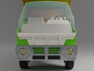 Toy Dump Truck with Shape Key 3D model