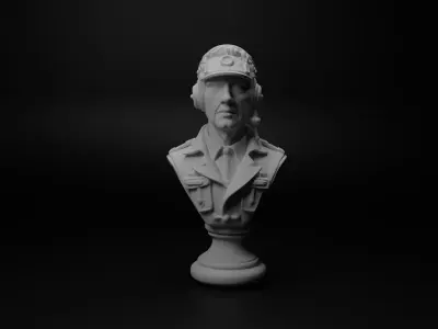 Air Force Pilot Bust Chess 3D print model
