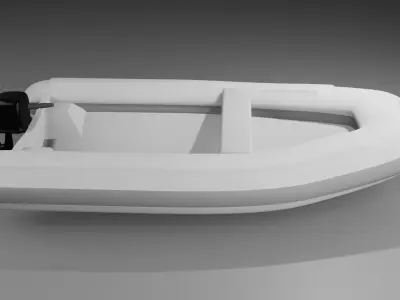 Low poly zodiac inflatable boat Low-poly 3D model