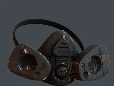Gas mask helmet 3d model scifi Low-poly Low-poly 3D model Low-poly 3D model 36