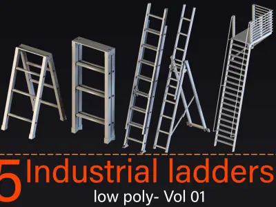 75 Industrial ladders- Vol 01 3D model