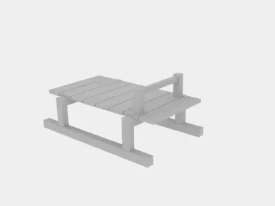  Simple Wood Sledge  Free low-poly 3D model