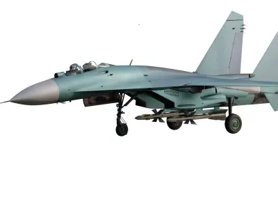 Sukhoi Su-27 with interior 3D model