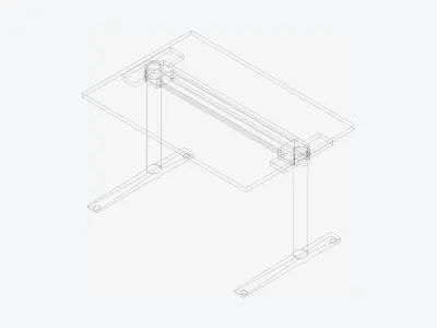 Desk - Rectangle - Simplicity - Single Low-poly 3D model