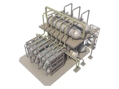 Industrial Oil Refinery 1 Low-poly 3D model