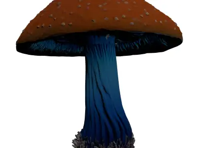Fantasy Bioluminescent Mushroom 3D Model 3D model