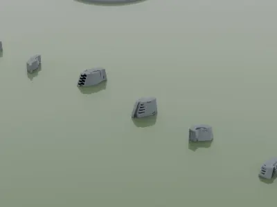 130 Space vehicle Hard Surface Kitbash Set Low-poly 3D model