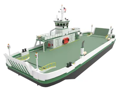 Small Car Ferry 3D model