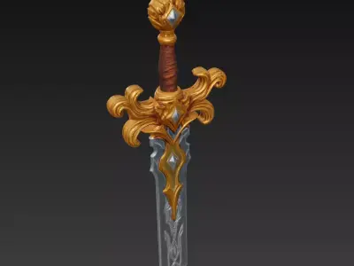 Luminara Dawnshard - Celestial Royal Relic Sword Low-poly 3D model