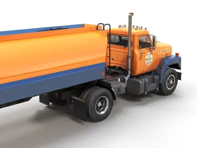 International Fleetstar vintage tanker Low-poly 3D model