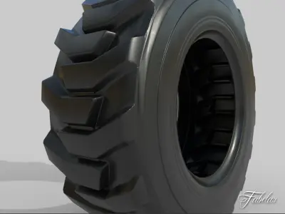 Loader tyre collection Low-poly 3D model