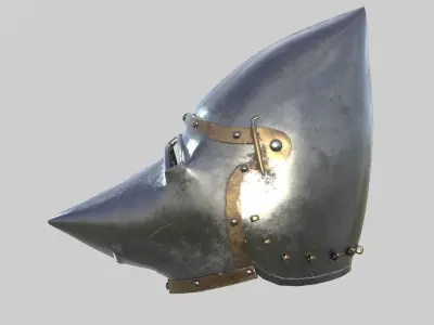 Medieval Bascinet Helmet Low-poly 3D model