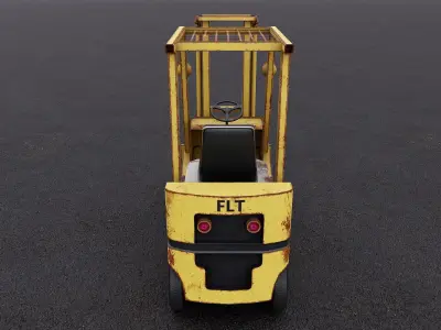 1990s Fork Lift Truck Low-poly 3D model