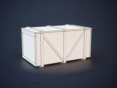 Wooden Crate Low-poly 3D model get