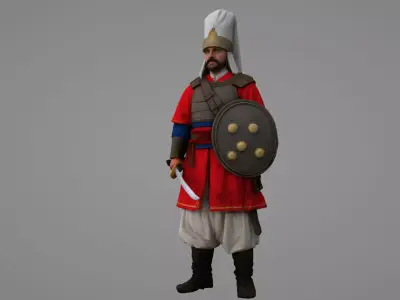Turkish Ottoman soldier 3d model Low-poly 3D model