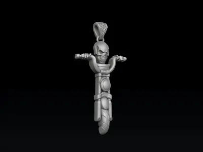 Skull Biker Pendant 3D print model