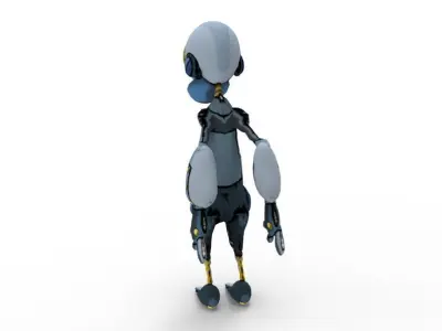 Relaxed Robot Low-poly 3D model