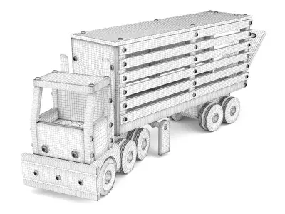 Wooden toy truck 25 3D model