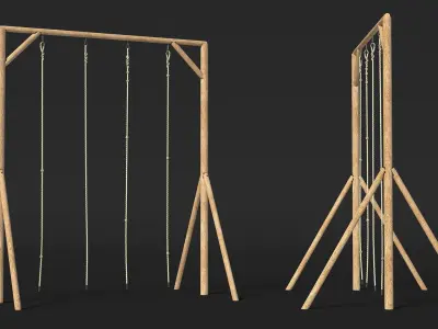 Training Crossbar with Ropes 3D model