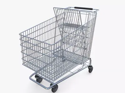 Shopping cart v5 Low-poly 3D model