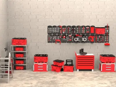 Milwaukee Power Tools and Storage System 3D model