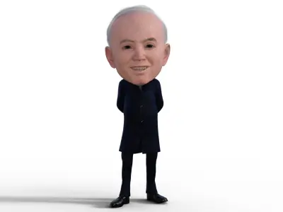 Joe Biden Bubble head Rigged Low-poly 3D model