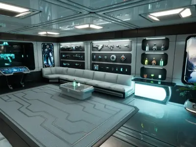 SciFi Weapon Loft Interior Low-poly 3D model