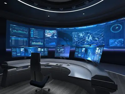 Small control room 3D model purchase