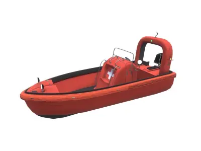Fast Rescue Boat Low-poly 3D model