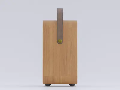 Wooden Portable Radio Low-poly 3D model