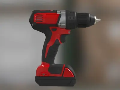 Low poly Electric Drill with battery Low-poly 3D model
