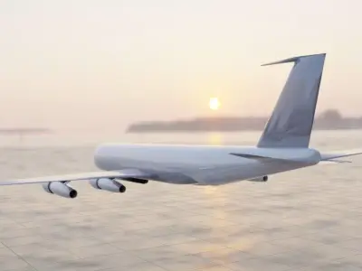 E-8 Style ELINT Spy Plane - Custom 1950s Quad Jetliner Low-poly 3D model