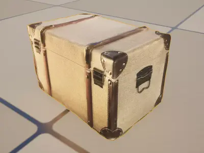 Vintage Travel Trunk Storage Chest Low-poly 3D model
