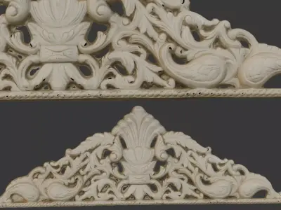 Decorative Ornamental Arch Scan Low-poly 3D model